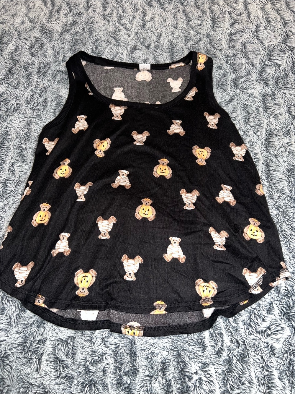 Cute Halloween Sleep Tank Top Mummy Bears Pumpkins 2x